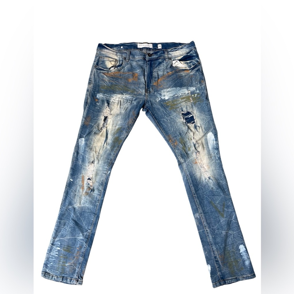 Men's Distressed Blue Skinny Jeans